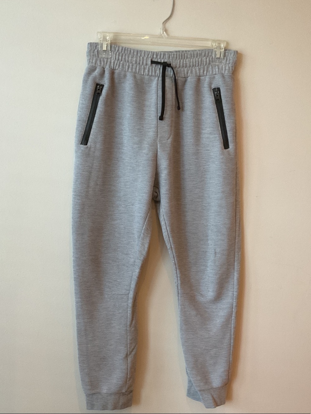 Topman Light Grey Men's Jogger Sweatpants with Zip Pockets
